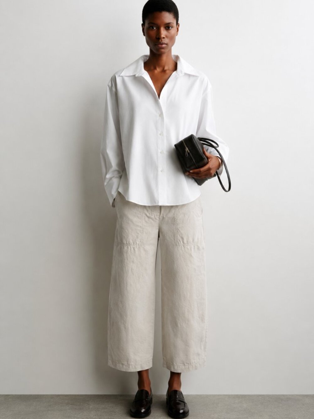 COS Light Gray Barrel Leg Utility Pants Size 2
